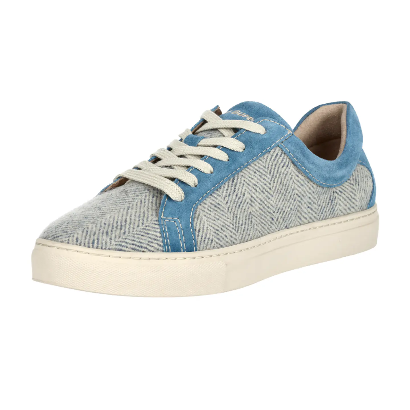 Light Blue Herringbone Wool Sneakers Just Burel 1