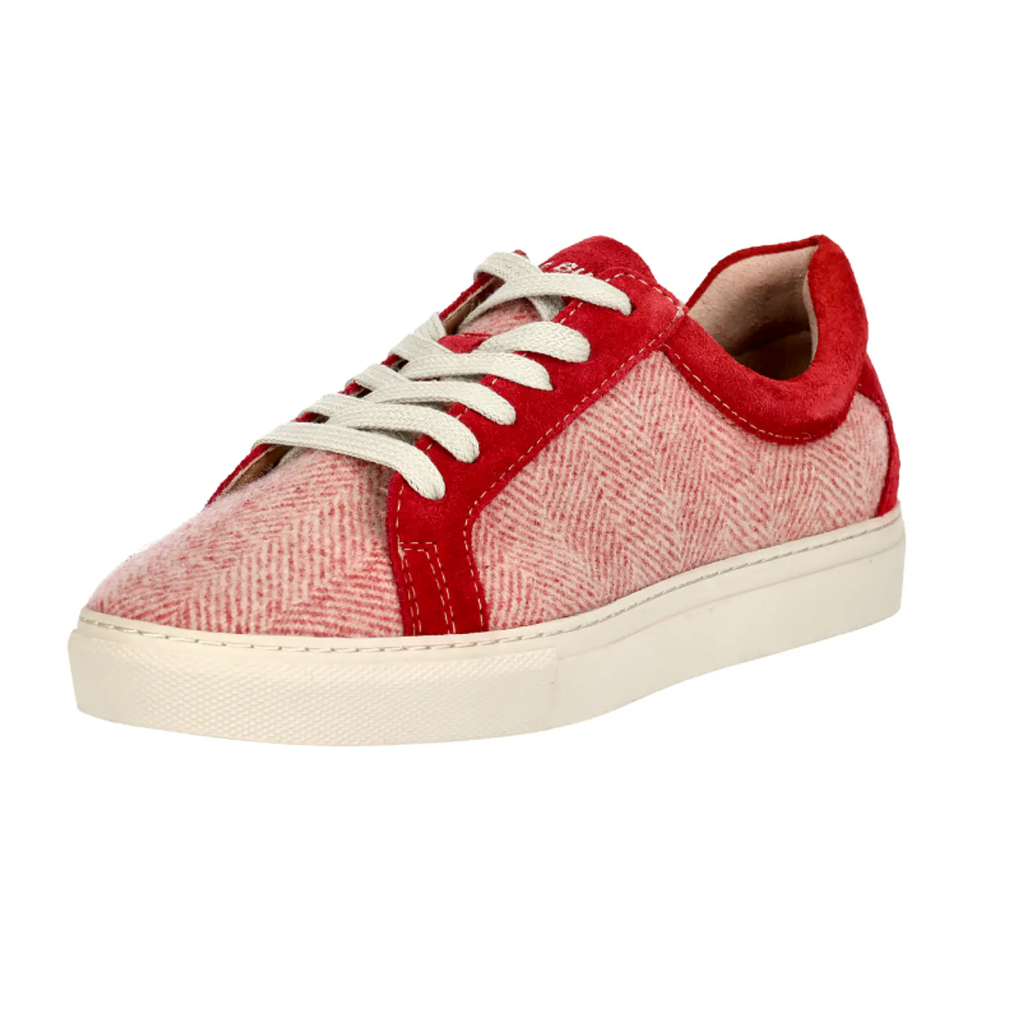 Red Herringbone Wool Sneakers Just Burel  1