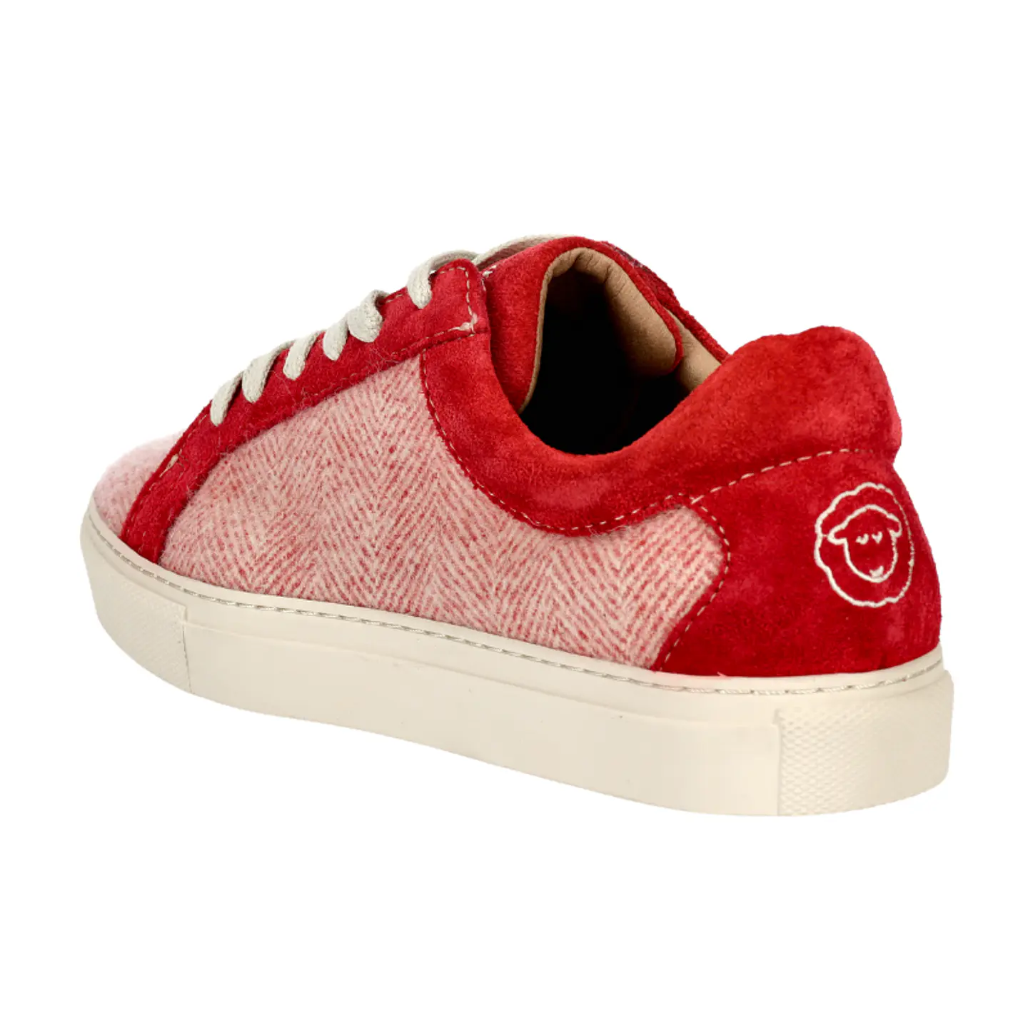 Red Herringbone Wool Sneakers Just Burel  3
