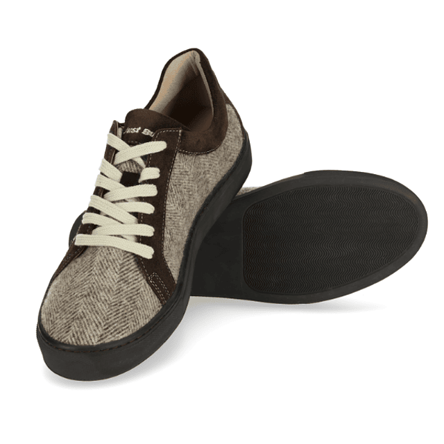 Brown Herringbone SC Wool Sneakers Just Burel
