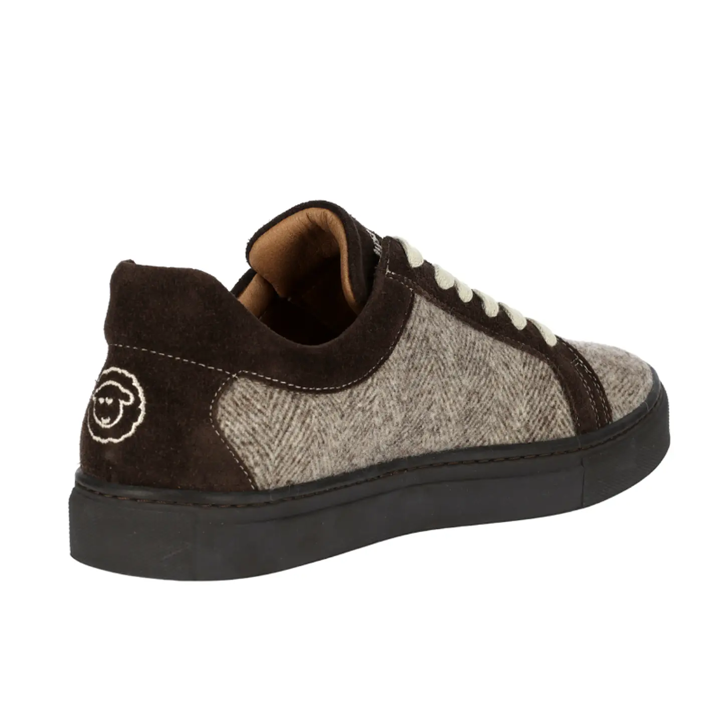 Brown Herringbone SC Wool Sneakers Just Burel 4