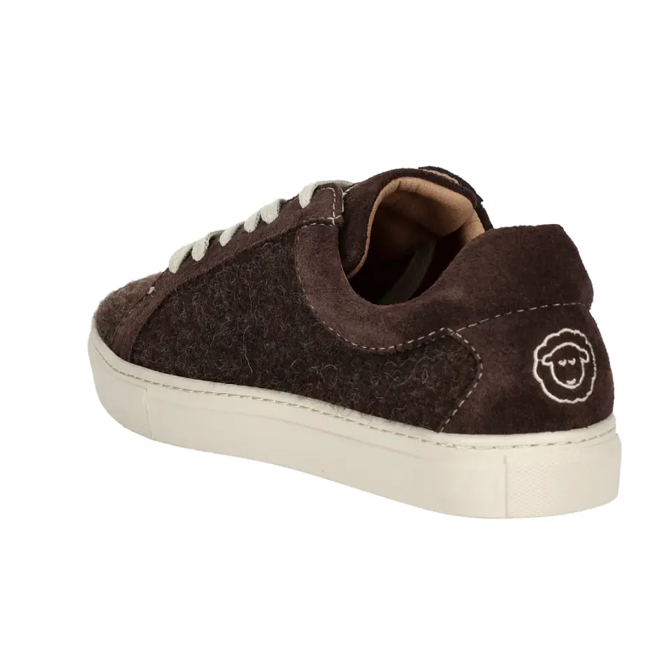Brown Plain Brown Wool Sneaker Just Burel 3