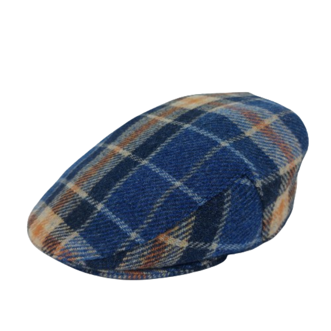 Plaid Blue Flat Cap 1