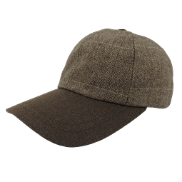 Baseball Cap Brown Herringbone - Brown Peak