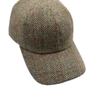 Baseball Cap Herringbone Green Tweed Just Burel 