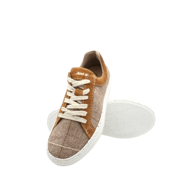 Brown Herringbone Wool Summer Sneakers Just Burel