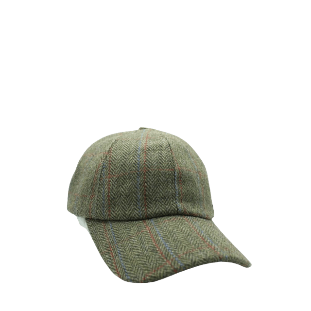 Baseball Cap Herringbone Green Red & Blue Stripe Just Burel