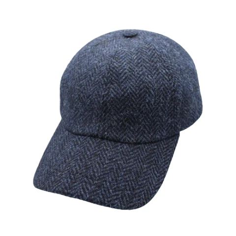 Baseball Cap Herringbone Dark Blue Just Burel