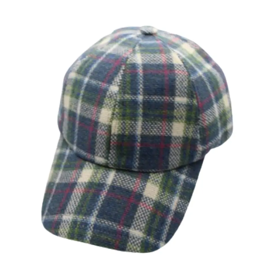 Baseball Cap Xadrez Azul Risca Rosa AM Just Burel 1