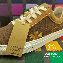 Plain Brown Castelo Branco Embroidery Wool Sneakers Just Burel 