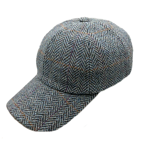 Baseball Cap Herringbone Light Blue Tweed Just Burel