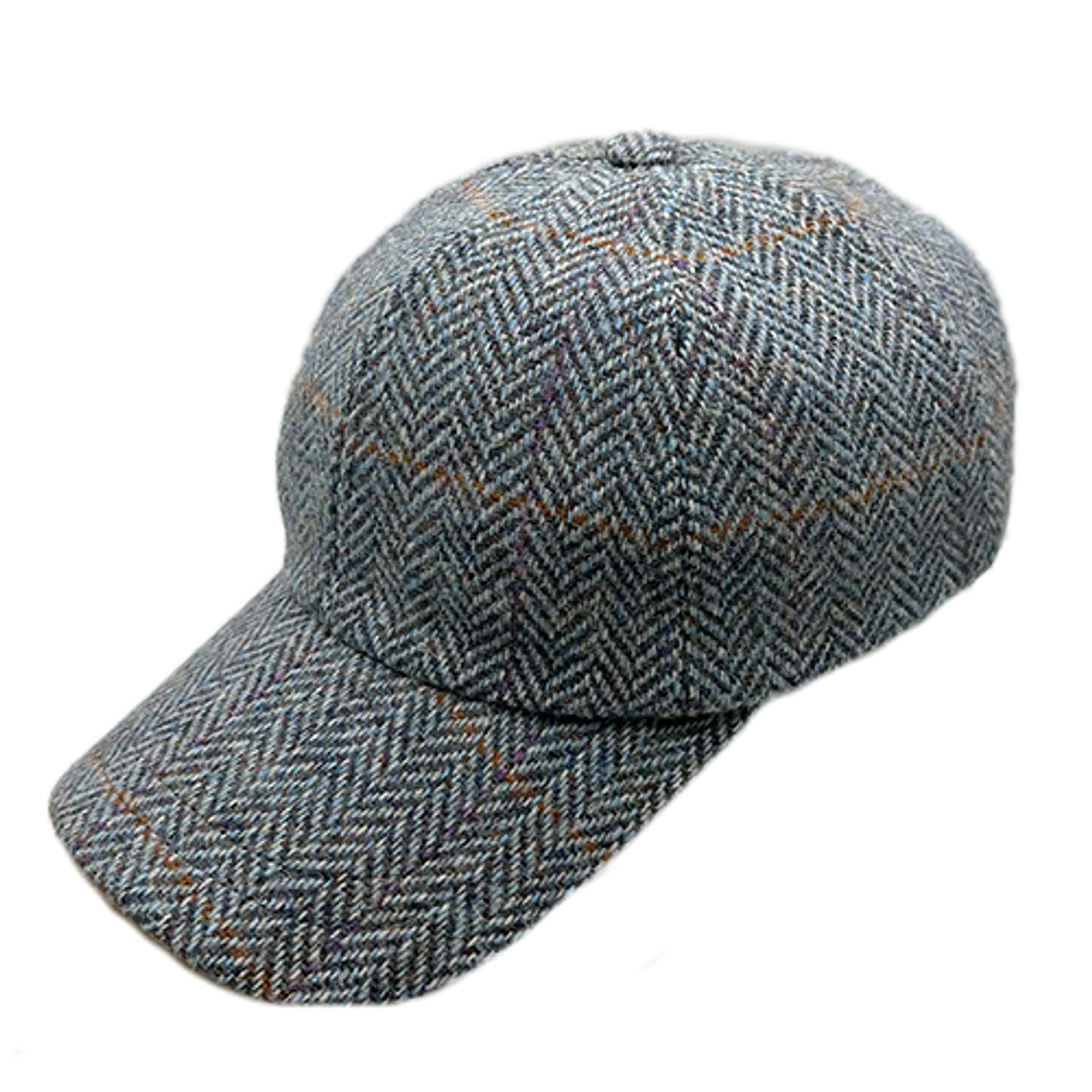 Baseball Cap Herringbone Light Blue Tweed Just Burel 1