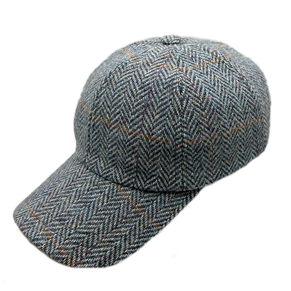 Baseball Cap Herringbone Light Blue Tweed Just Burel 1