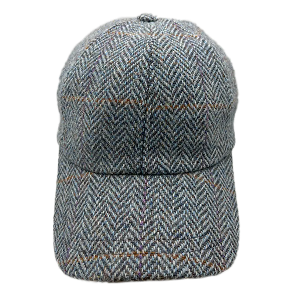 Baseball Cap Herringbone Light Blue Tweed Just Burel 2