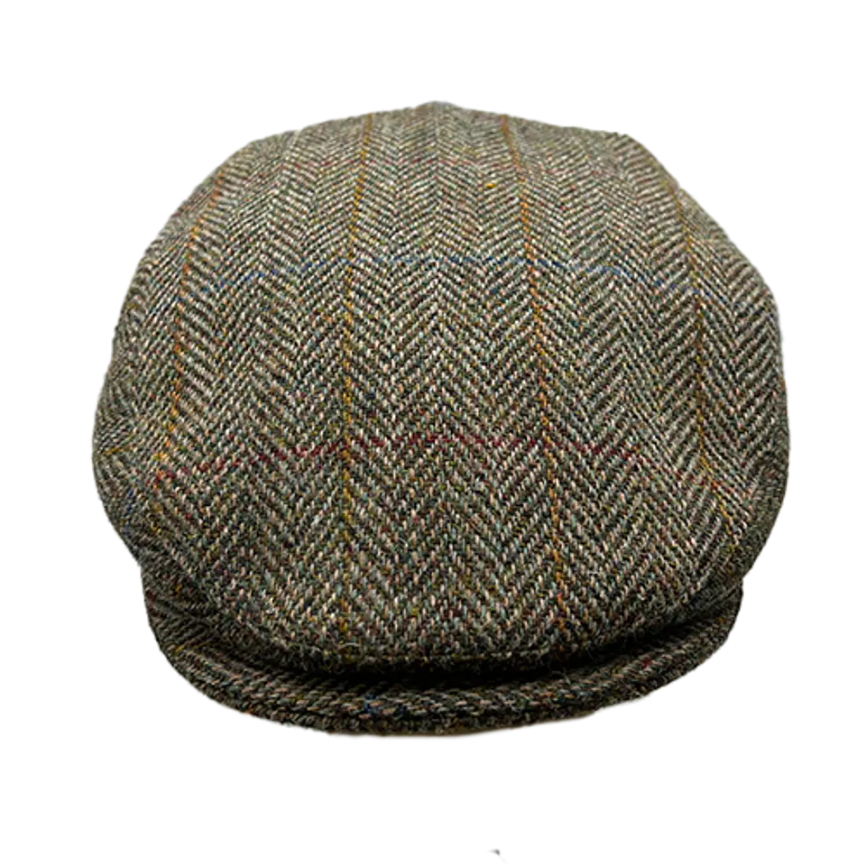 Flat Cap Green Herringbone Tweed Just Burel 3