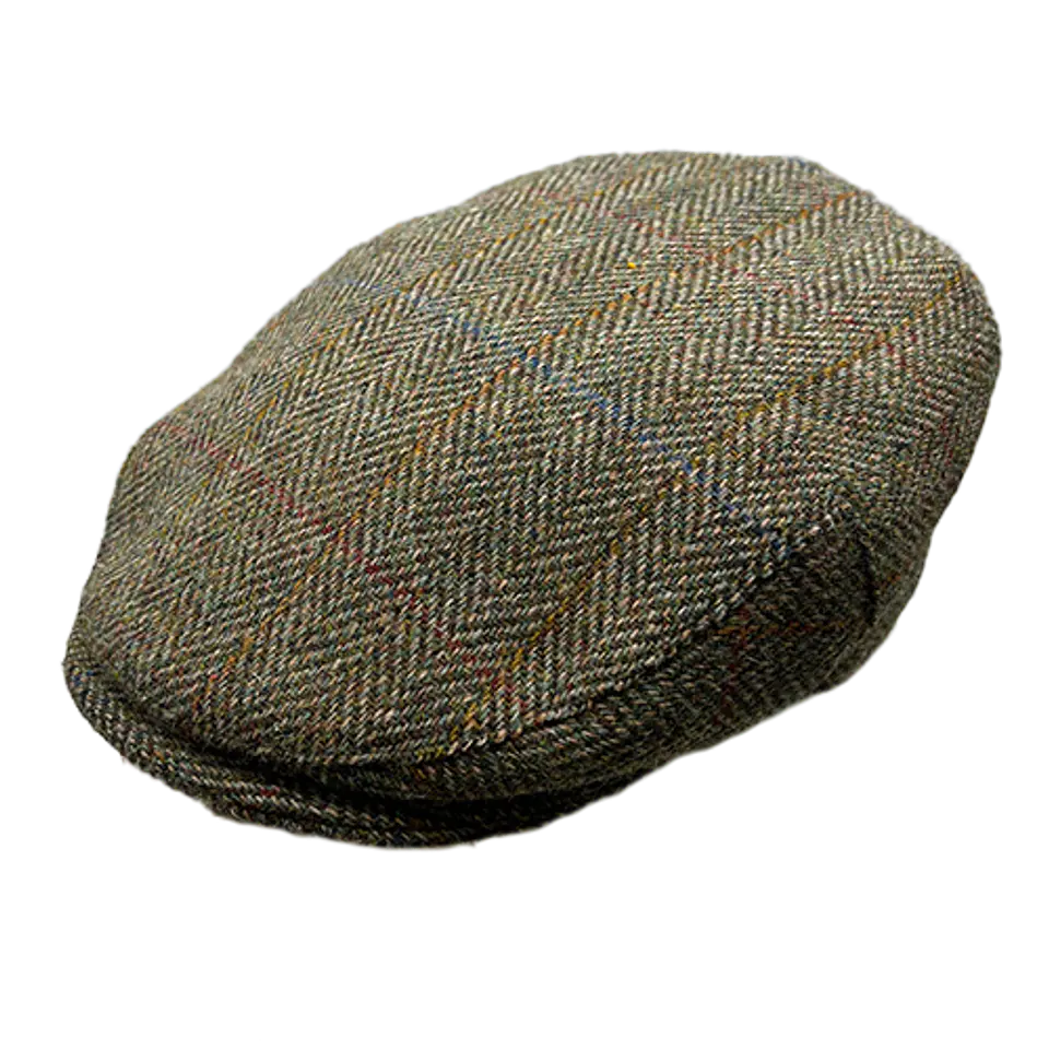 Flat Cap Green Herringbone Tweed Just Burel 2