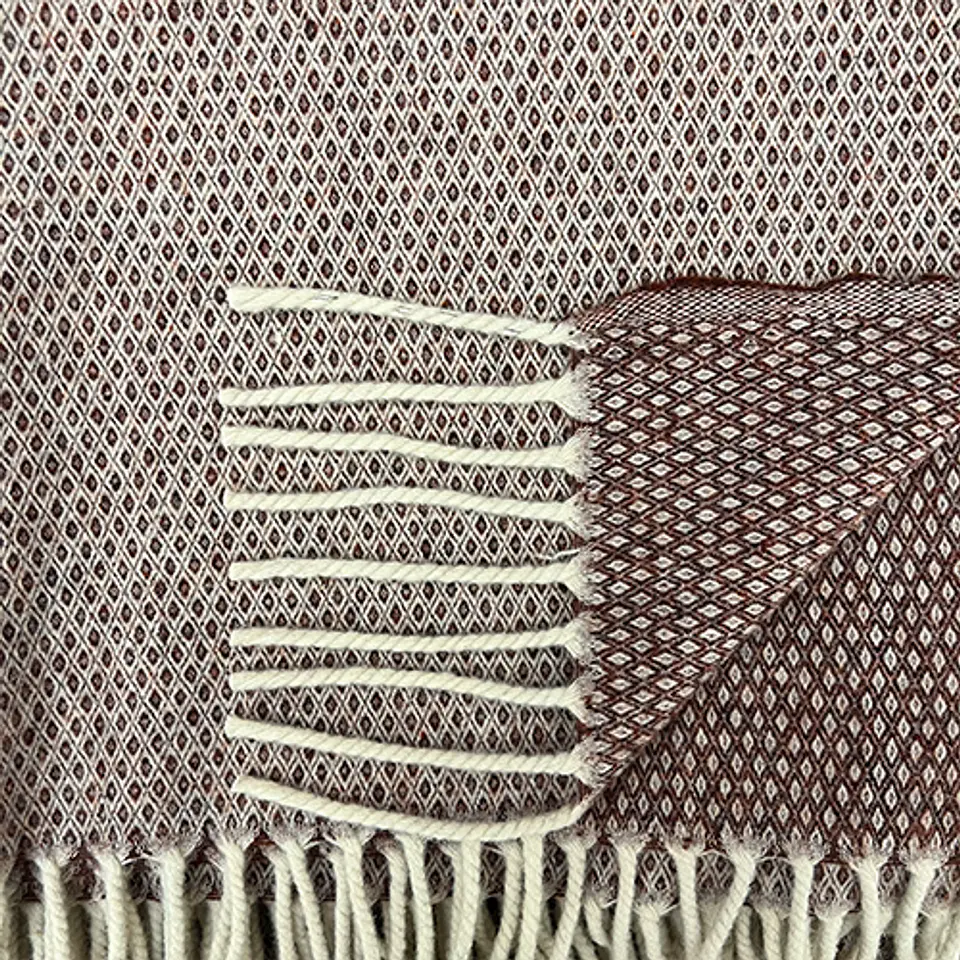 Wool Blanket Diamonds Bordeaux Just Burel 1