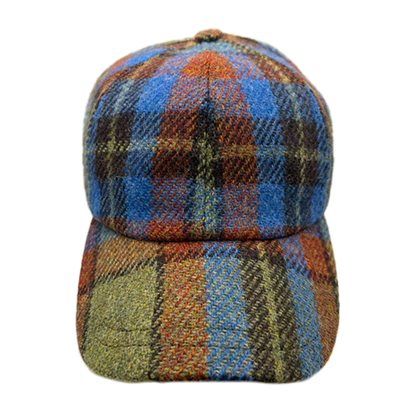 Baseball Cap Blue and Green Plaid Tweed Just Burel 2