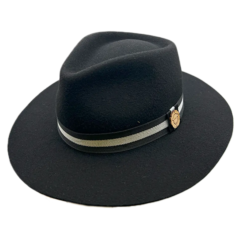 Chapéu Fedora de Feltro de Lã Merino Preto | Just Burel 1