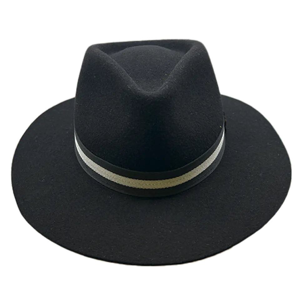 Chapéu Fedora de Feltro de Lã Merino Preto | Just Burel 2