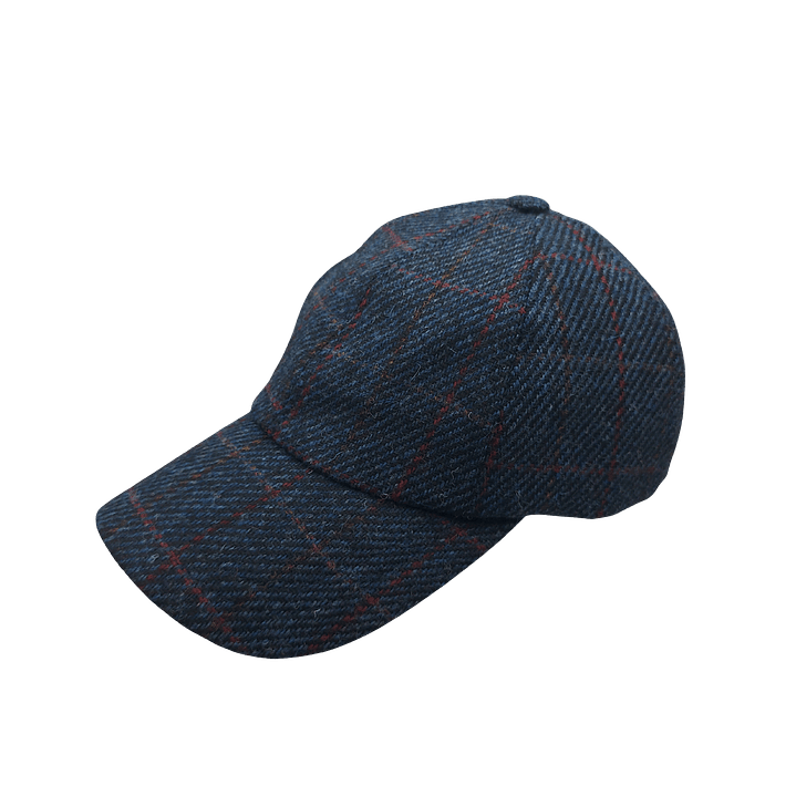 Baseball Cap Dark Blue with Red Stripe Twill Just Burel 1