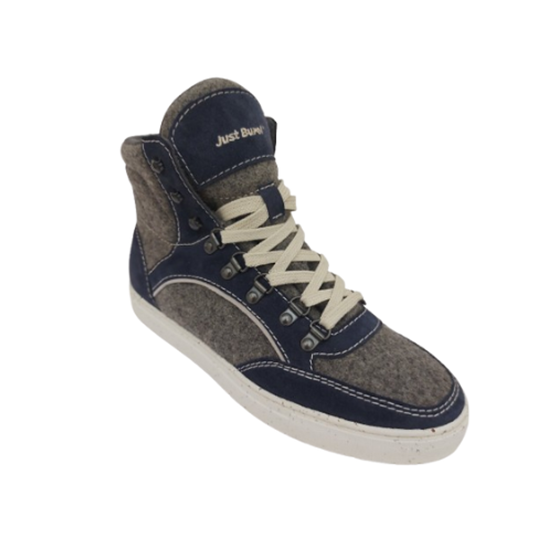 Gray Navy Blue Wool Boots Just Burel 1