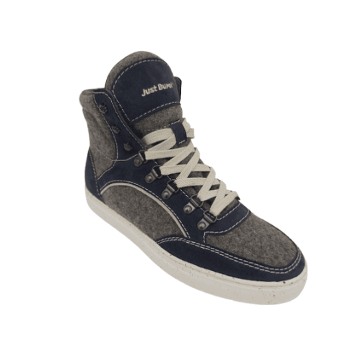 Gray Navy Blue Wool Boots Just Burel 1