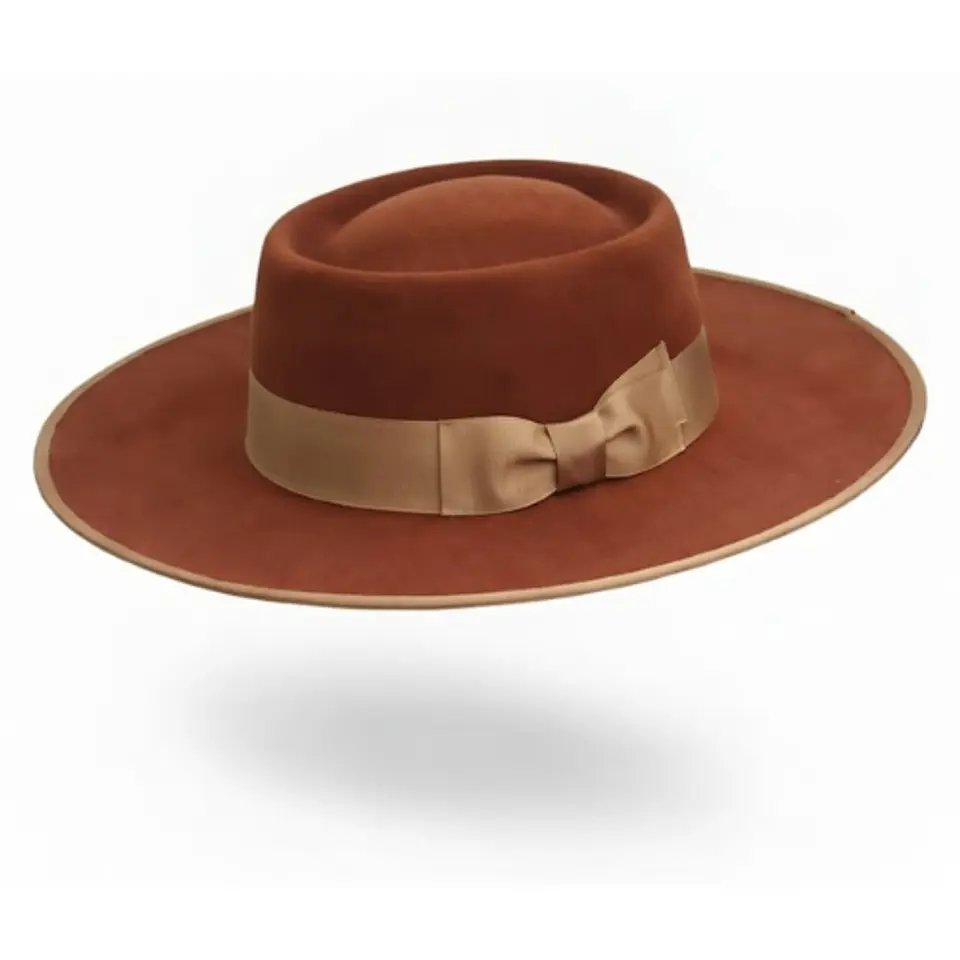 Portuguese Hat in Terracotta Merino Wool Felt | Just Burel 1