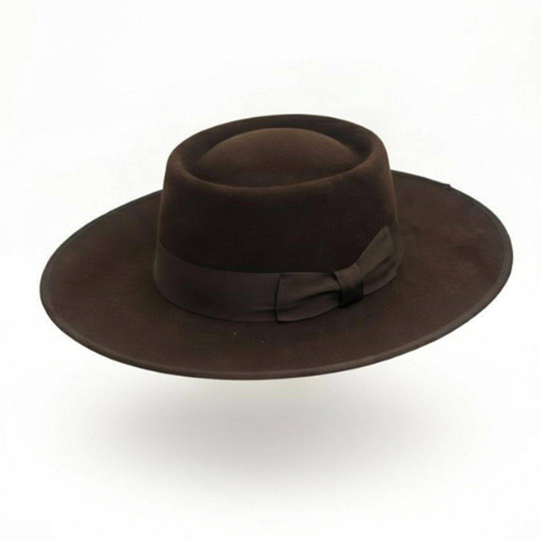 Chapéu Português Castanho Feltro Lã Merina Just Burel 1