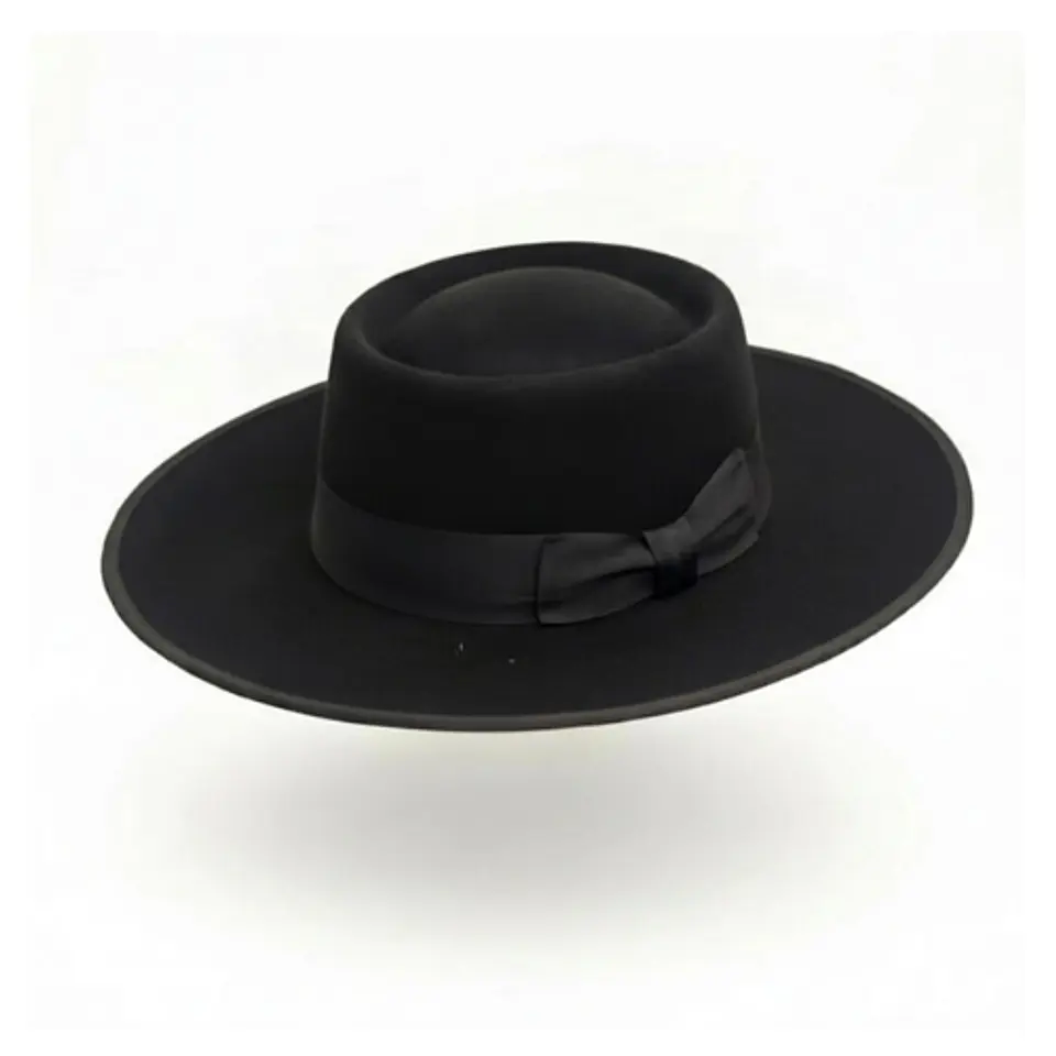 Portuguese Hat in Black Merino Wool Felt | Just Burel 1
