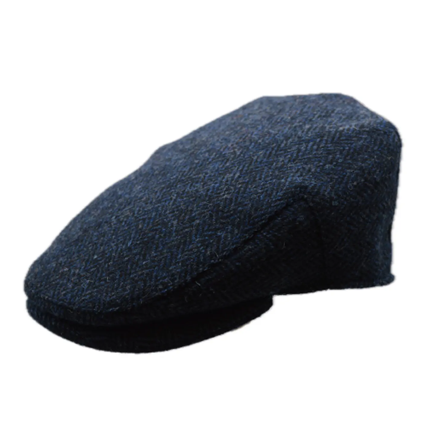 Flat Cap Dark Blue Herringbone Just Burel 1