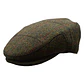 Flat Cap Verde Escuro Liso Risca Vermelha Tweed Just Burel - Thumbnail 1