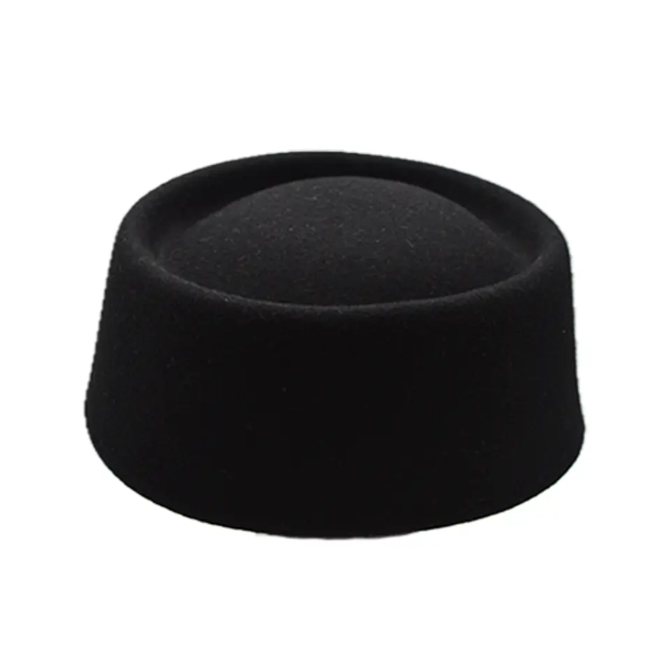 Chapéu Pillbox em Feltro de Lã Merino Preto | Just Burel 1
