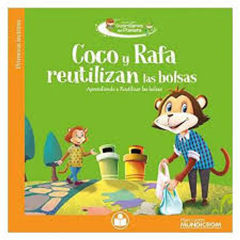 Coco y Rafa reutilizan las bolsas. Mundicrom