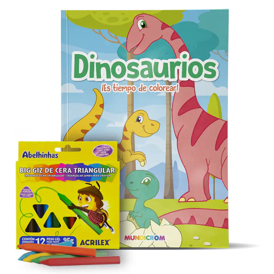 Dinosaurios ¡Es tiempo de colorear! + 12 lápices de colores 1