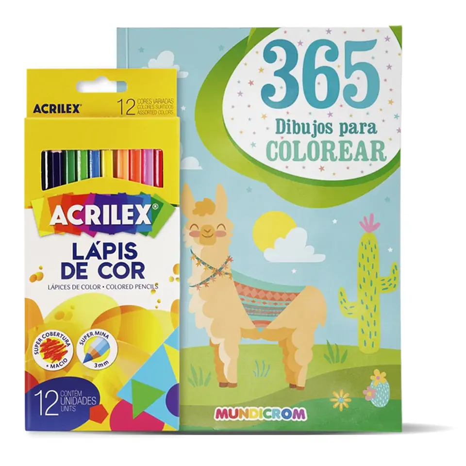 PACK LIBRO 365 PARA COLOREAR+ LAPIZ DE 12 COLOR 1