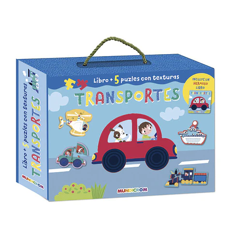 LIBRO + 5 PUZLES CON TEXTURA TRANSPORTES
