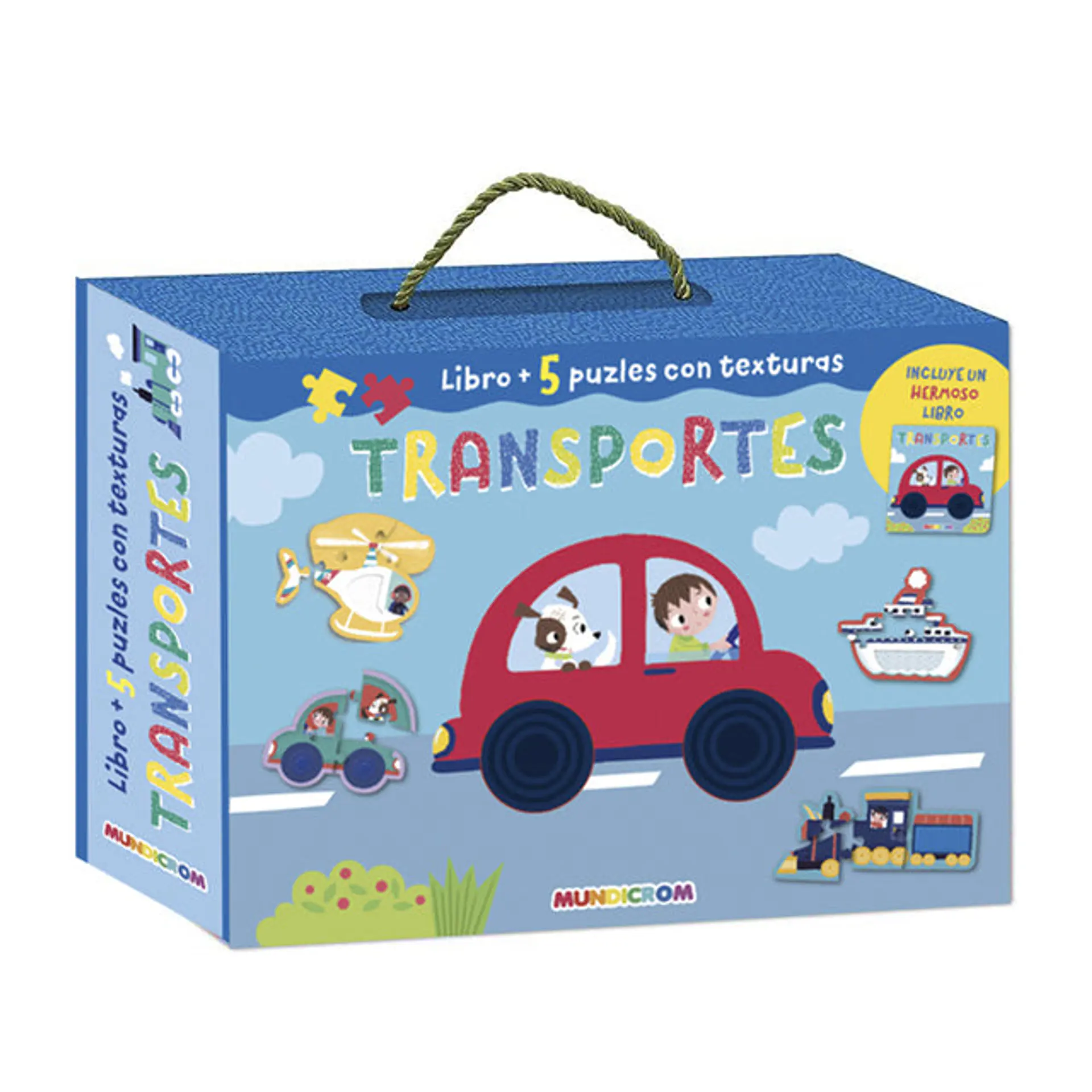LIBRO + 5 PUZLES CON TEXTURA TRANSPORTES 1