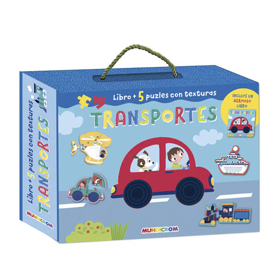 LIBRO + 5 PUZLES CON TEXTURA TRANSPORTES 1