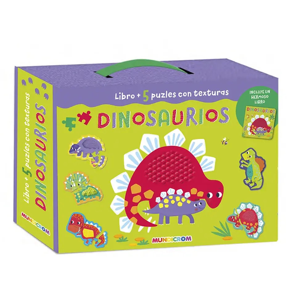 LIBRO + 5 PUZLES CON TEXTURA DINOSAURIOS 1