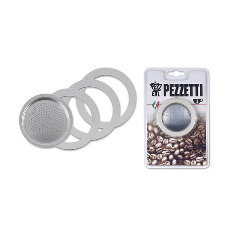 Filtro Acero Inox-3 Juntas Silicona-Cafetera 3 tazas  Steel Express