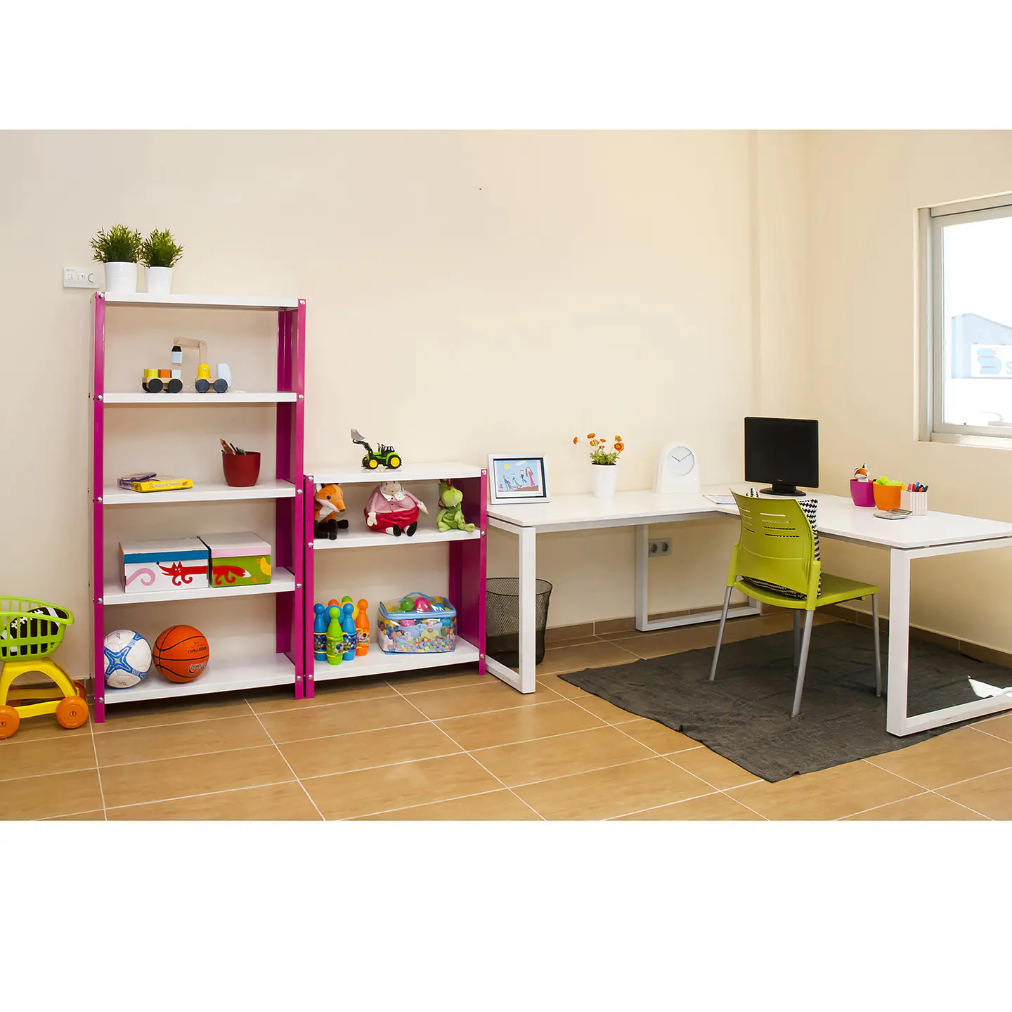 Estantería Habitat Plus 5/300 Rosa/Blanco 5