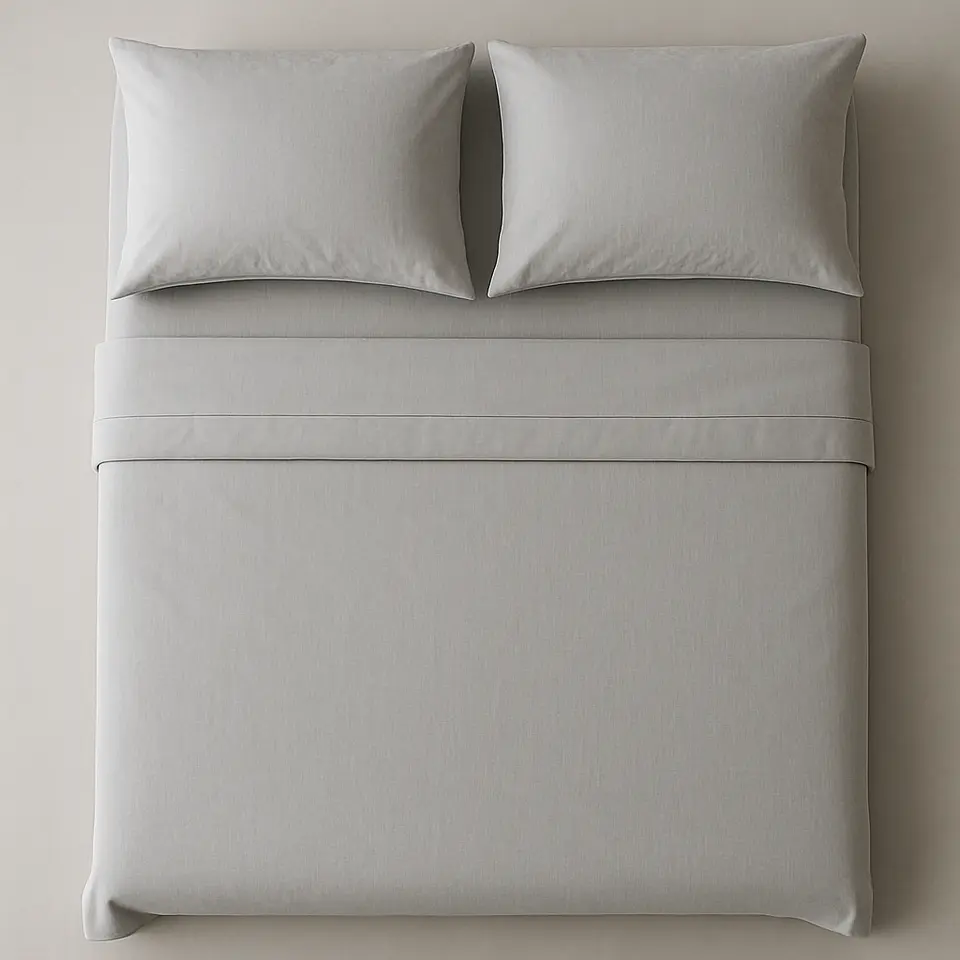 Sábanas King Algodón Egipcio 600 Hilos Gris 5