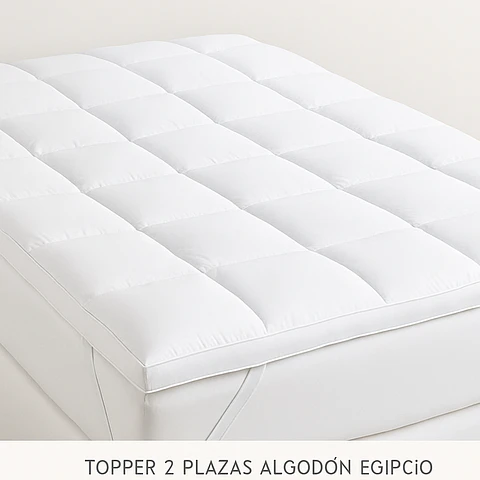 Topper King Algodón Egipcio 300 Hilos Liso Blanco