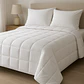 Quilt 2 Plazas Algodón Egipcio 300 Hilos Cuadros Blanco - Miniatura 1