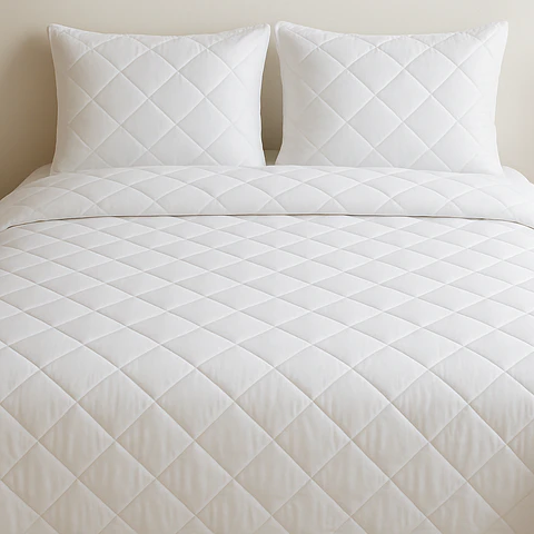 Quilt King Algodón Egipcio 300 Hilos Rombos Blanco