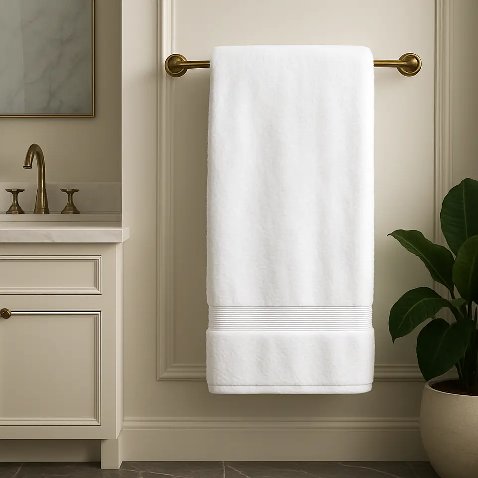 Toalla de Baño 700 Gramos Algodón Egipcio Blanca 1