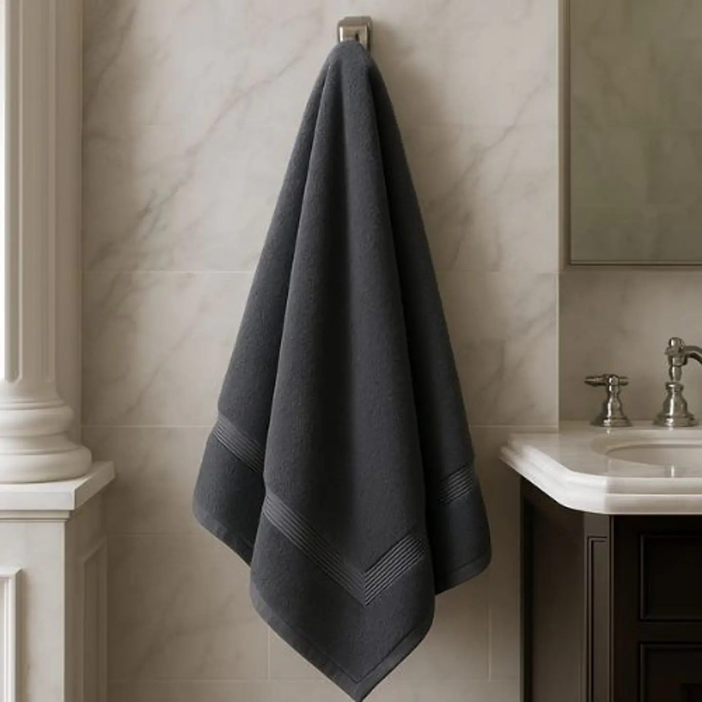 Toalla de Baño 700 Gramos Algodón Egipcio Gris Pizarra 3