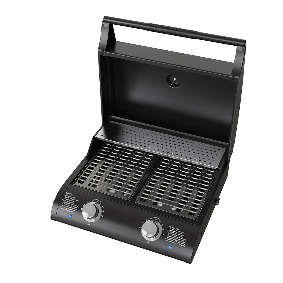 Parrilla Exterior Eléctrica E2B Boston Black con Carro 4