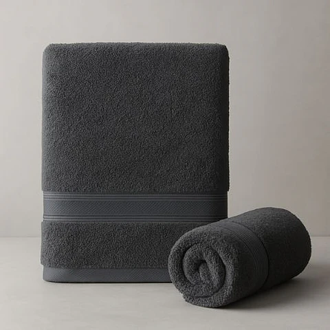 Juego Toallas 1100 Gramos Algodón Egipcio Baño y Mano Gris Pizarra